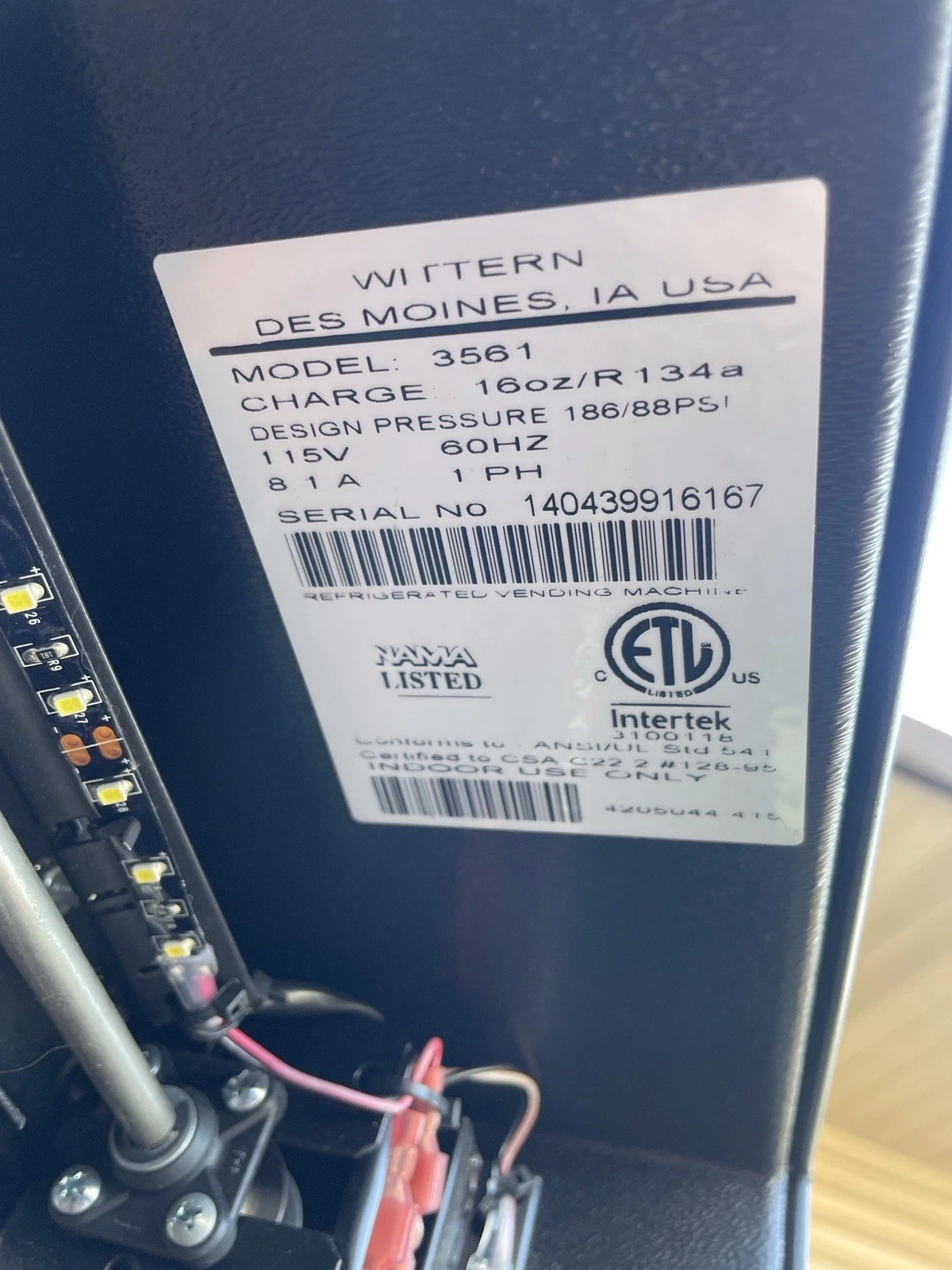 USI 3561 Refrigerated Elevator Combo Vending Machine Touch Screen Credit Card - Image 6