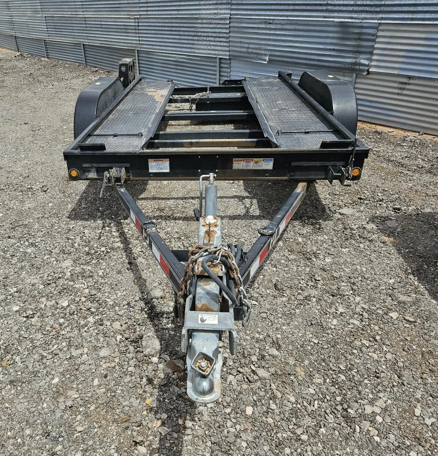 1995 PJ Open Pit Car Equipment Trailer Hauler Tool Box Ramps & Surge Brakes !