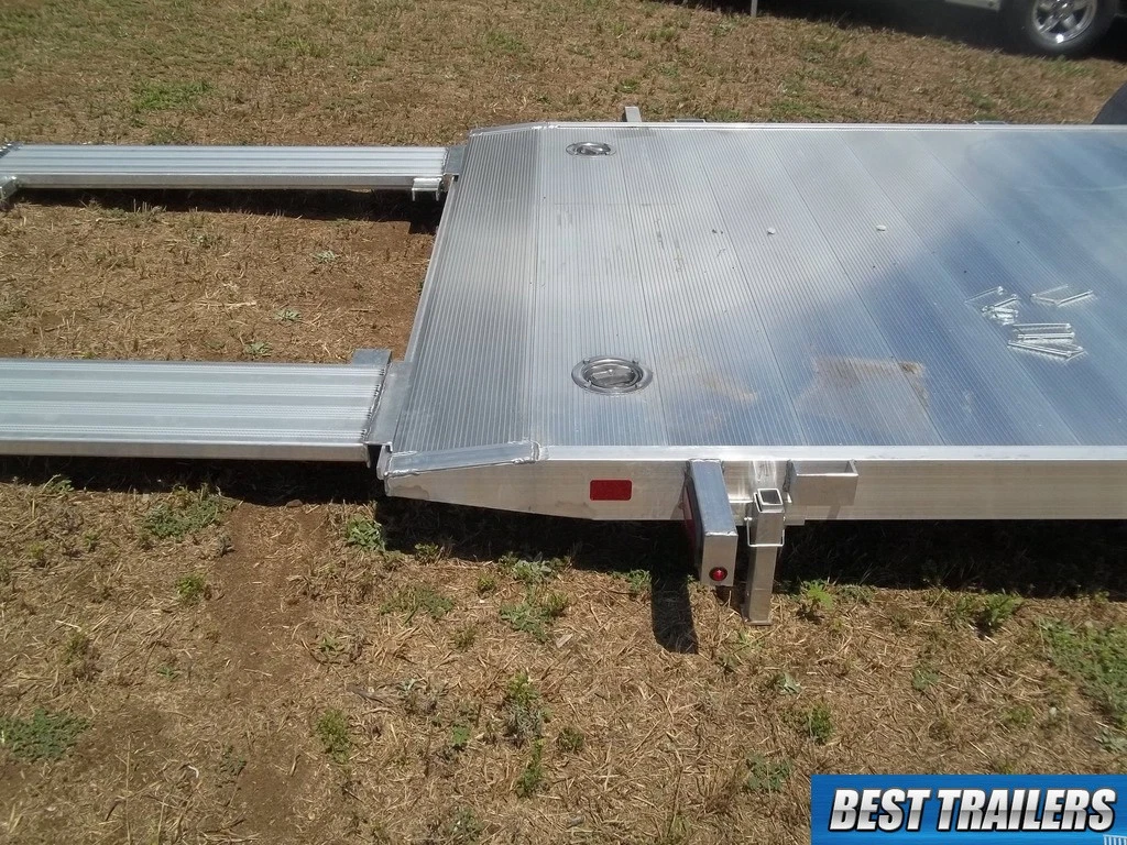 2025 Aluma 8218 tilt SS 7x18 low car hauler trailer tilt w race ramps air dam - Image 2