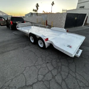 Flatbed trailer car hauler