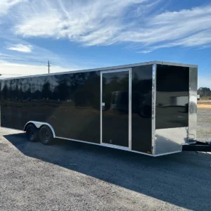 NEW 8.5X24 V-NOSE ENCLOSED CAR HAULER TRAILER .080 EXTERIOR METAL 8.5x24
