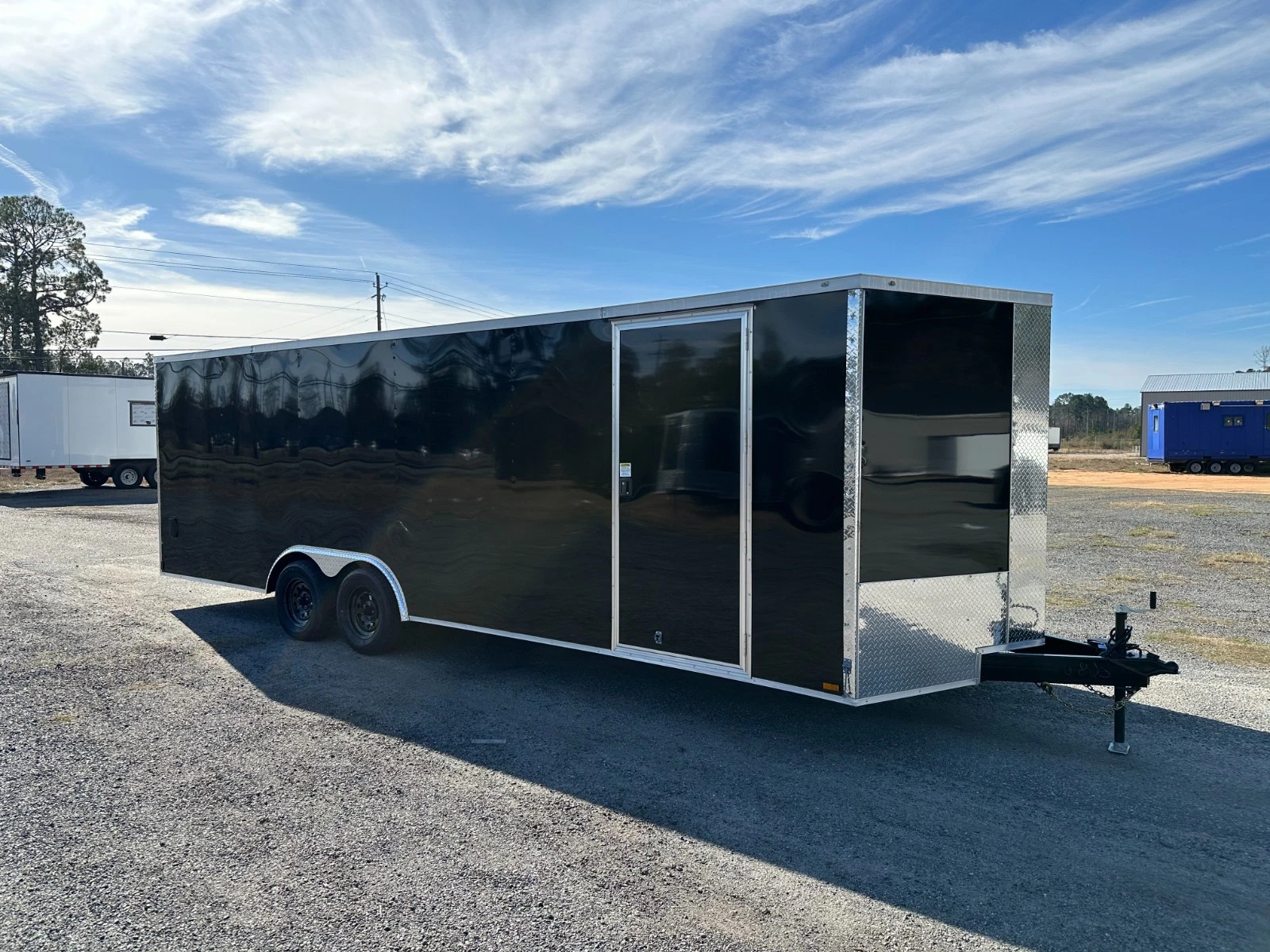 NEW 8.5X24 V-NOSE ENCLOSED CAR HAULER TRAILER .080 EXTERIOR METAL 8.5x24