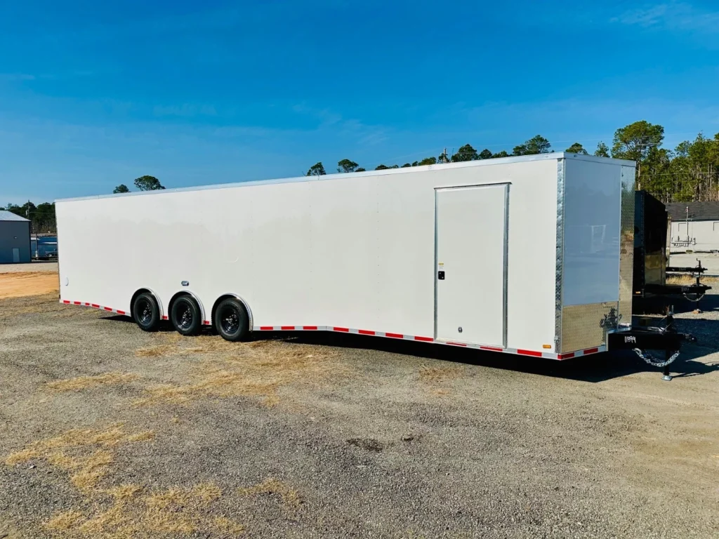 NEW 8.5X36 ENCLOSED CAR HAULER CARGO TRAILER 7K TORSION SPREAD AXLES .080 METAL