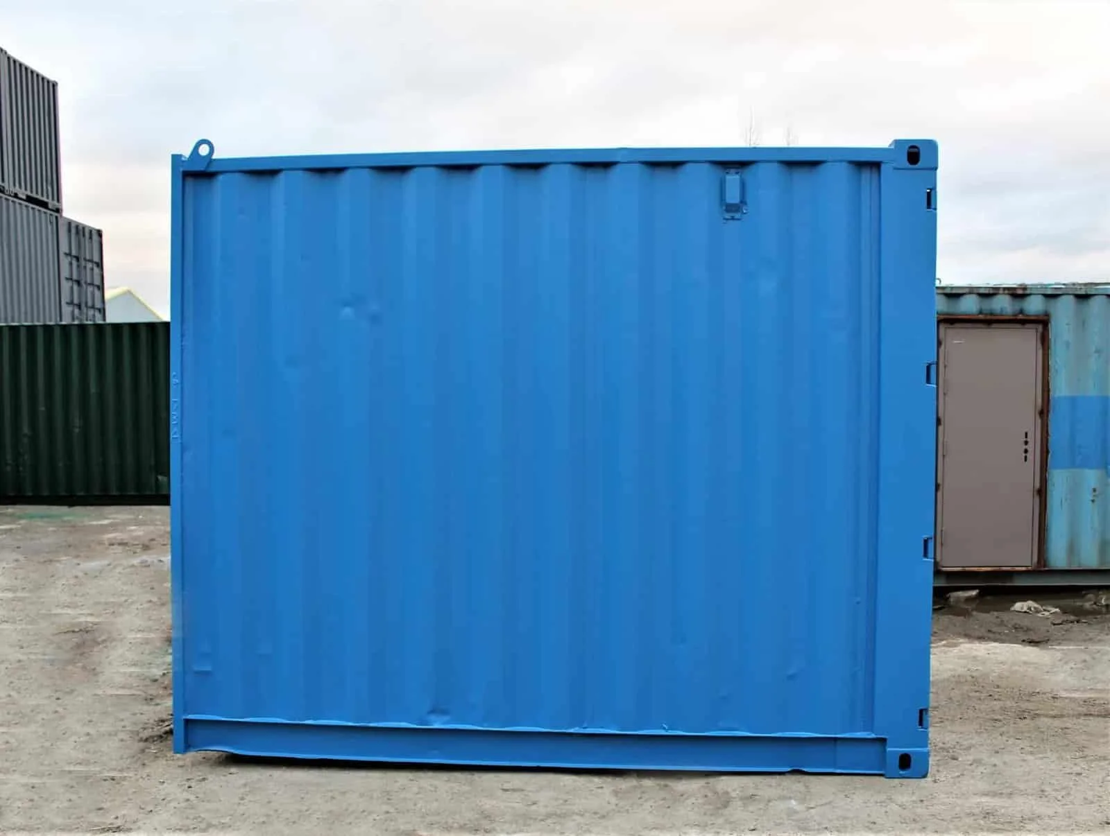 10ft Black Used Cut Down Steel Shipping Container | Secure Compact Storage Container with Double Doors & Lockbox - Image 3