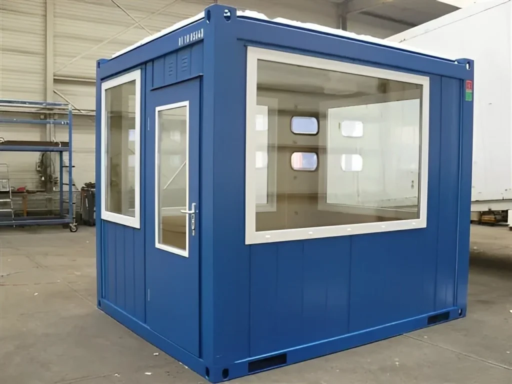 10ft Steel Observation Cabin | Full Glass Security Booth with Door & 4 Windows | Portable Site Office