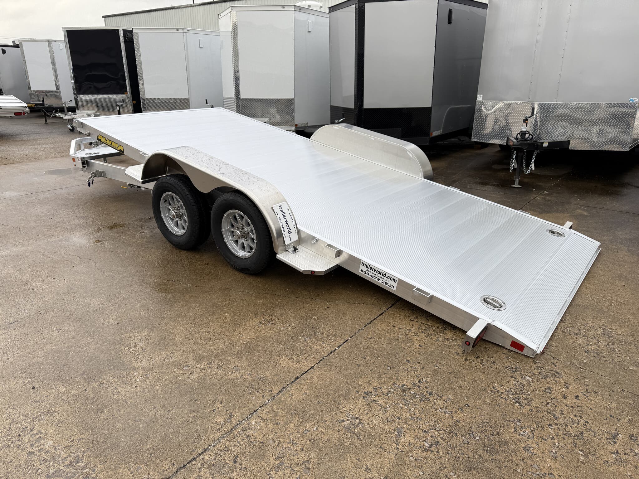 New 2026 Aluma 8216TILT-TA 81" x 16' Tilt Tandem Axle Aluminum Car Hauler