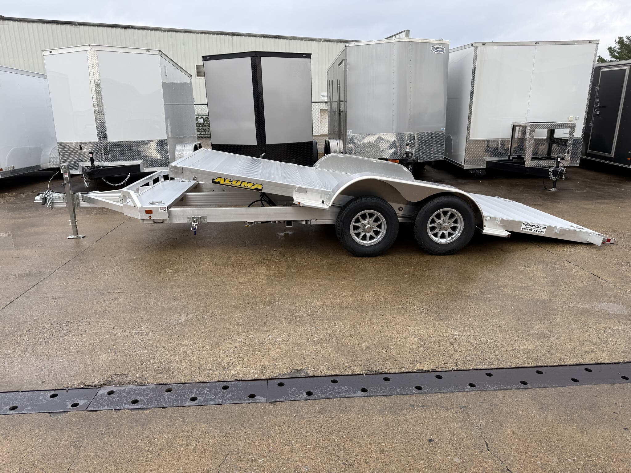 New 2026 Aluma 8216TILT-TA 81" x 16' Tilt Tandem Axle Aluminum Car Hauler - Image 2