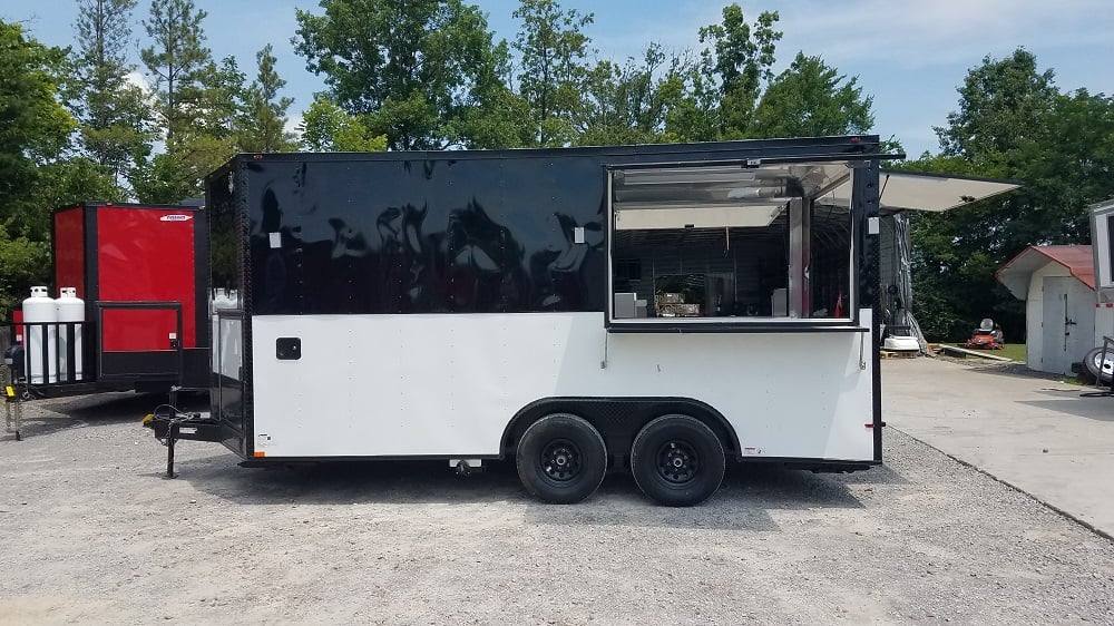 8.5' x 16' Black & White Food Concession Event Trailer - Image 7