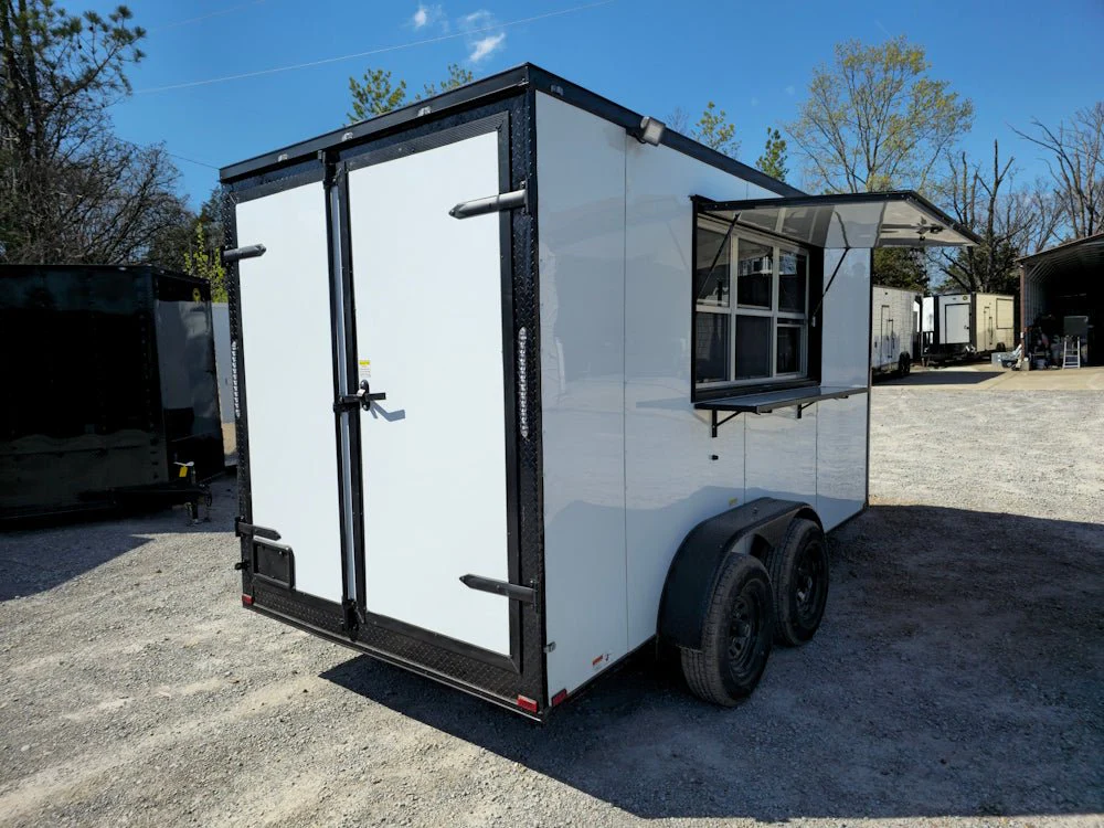 7' X 14' White W/ Blackout Concession Trailer Event Catering - Image 9