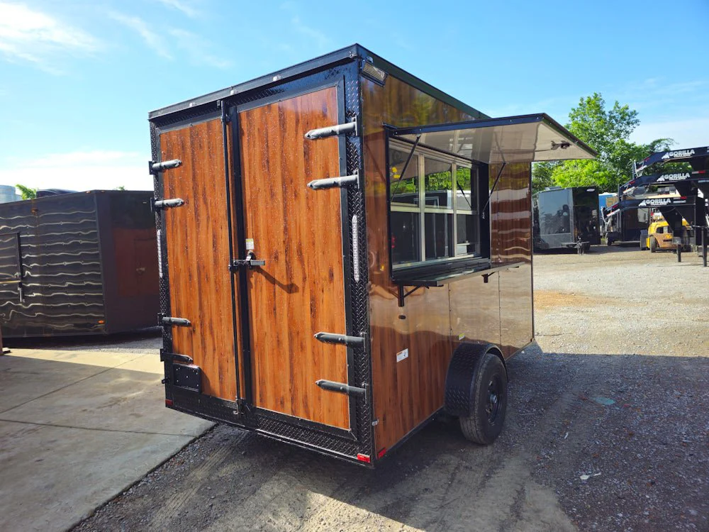 7' X 12' Wood Grain Concession Trailer Custom Food Event Catering Vending - Image 8
