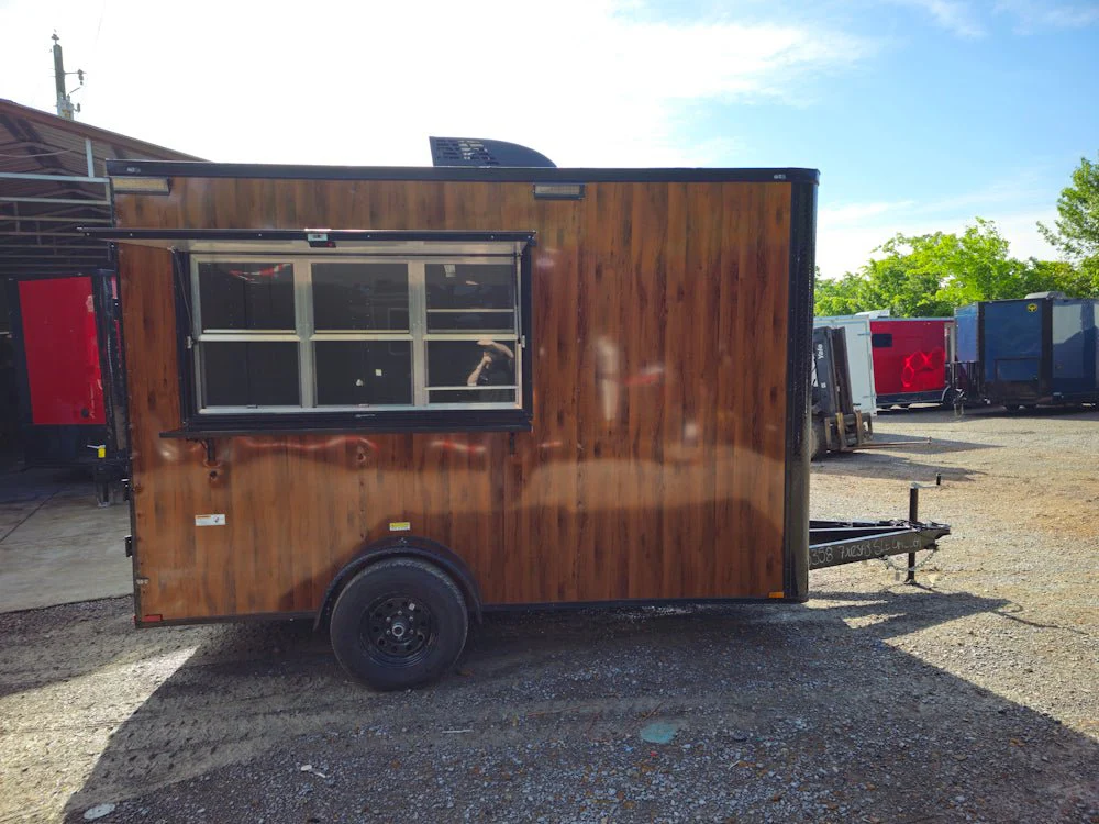 7' X 12' Wood Grain Concession Trailer Custom Food Event Catering Vending - Image 9