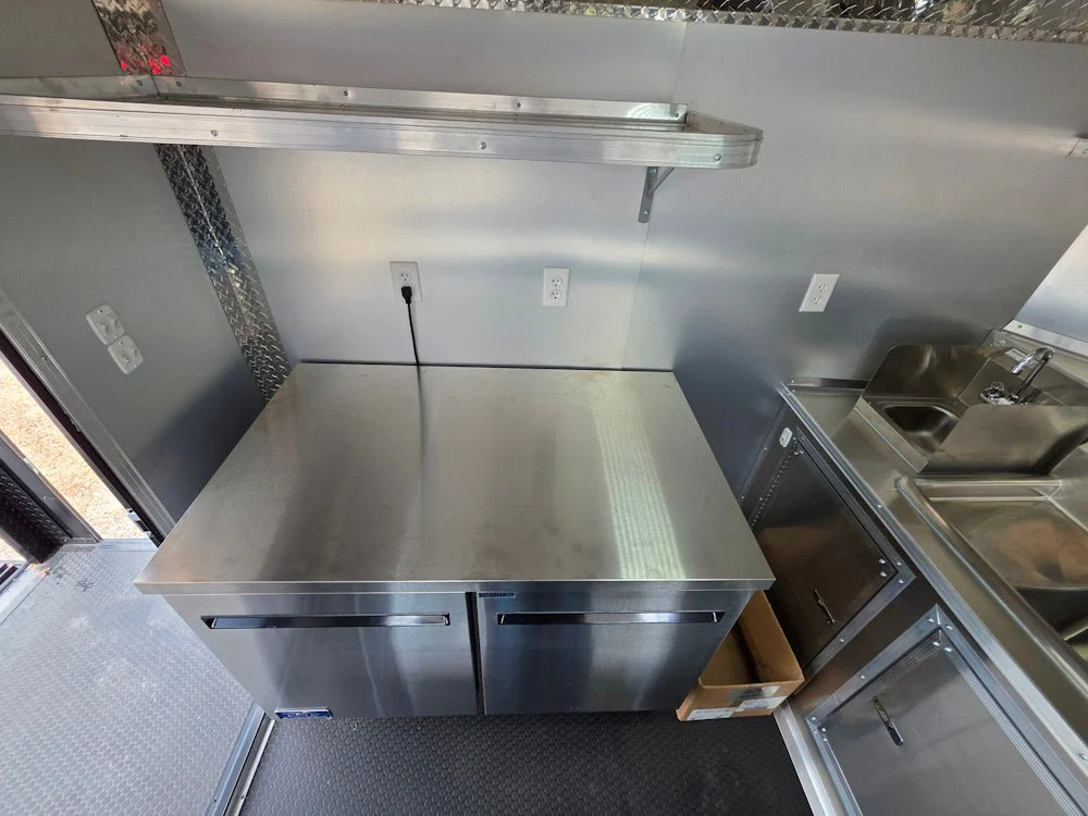 7' X 12' Black W/ Blackout Custom Concession Trailer With 4' Porch - Image 14