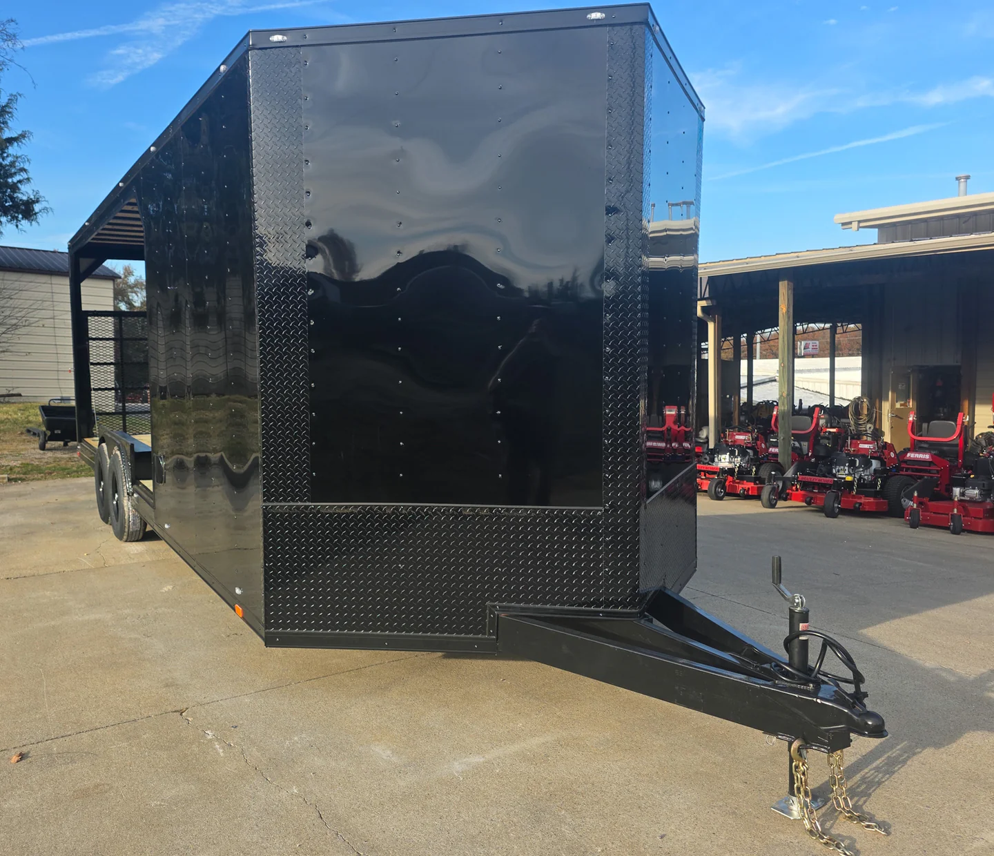 8.5x24 Hybrid Enclosed Trailer Black w/ Black Out Package & Gate - Image 2