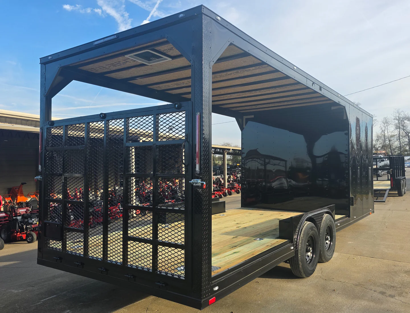 8.5x24 Hybrid Enclosed Trailer Black w/ Black Out Package & Gate - Image 5