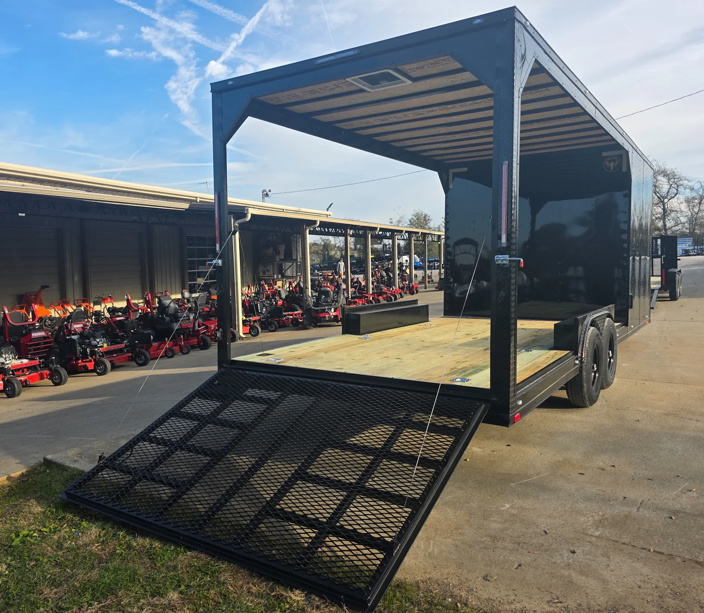 8.5x24 Hybrid Enclosed Trailer Black w/ Black Out Package & Gate - Image 7