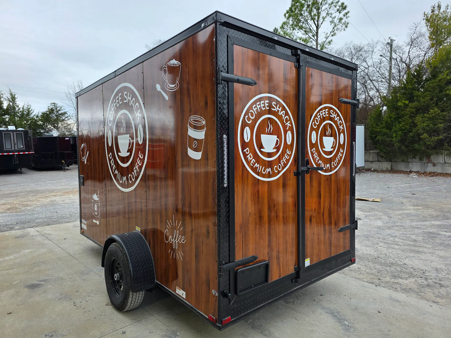 7' X 12' Coffee Theme Concession Food Trailer Fully Loaded Turnkey With Appliances - Image 13