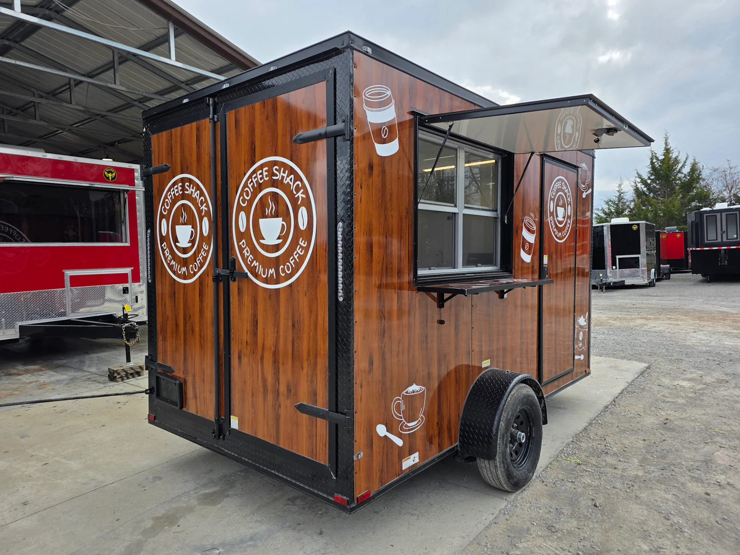 7' X 12' Coffee Theme Concession Food Trailer Fully Loaded Turnkey With Appliances - Image 14