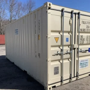 20ft New Shipping Storage Container | Wind & Watertight Beige Container with Lock Box & Coated Floors