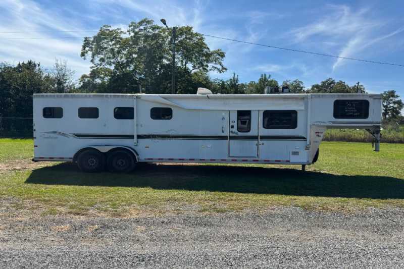 Used 2001 Sundowner 7408LQ 4 Horse Trailer with 8' Short Wall