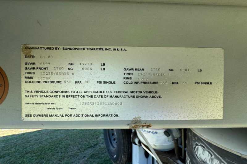Used 2001 Sundowner 7408LQ 4 Horse Trailer with 8' Short Wall - Image 16