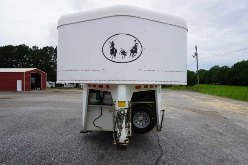 Used 2012 Bison TH7308LQ 3 Horse Trailer with 8' Short Wall - Image 2