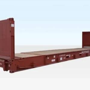 40ft x 8ft Used Flat Rack Shipping Container | Heavy Duty Open Platform Container for Oversized Cargo & Equipment