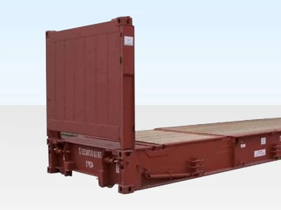 40ft x 8ft Used Flat Rack Shipping Container | Heavy Duty Open Platform Container for Oversized Cargo & Equipment - Image 4