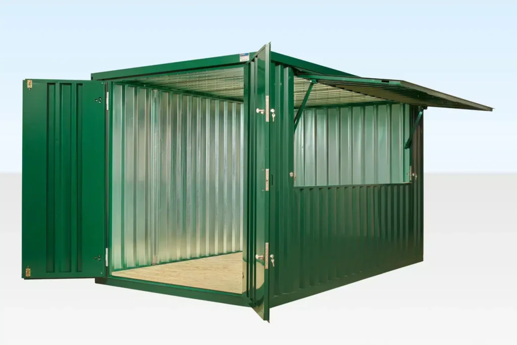 4m Flat Pack Kiosk | Portable Galvanised Event Kiosk, Retail Serving Unit & Pop-Up Business Cabin