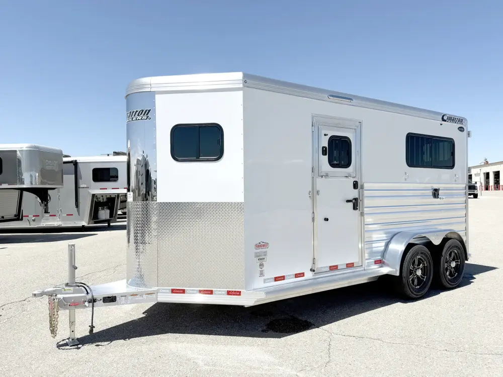 2027 Cimarron Norstar 2HBP Straight Load 2 Horse Bumper Pull Trailer – White - Image 10
