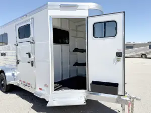 2027 Cimarron Norstar 2HBP Straight Load 2 Horse Bumper Pull Trailer – White - Image 12