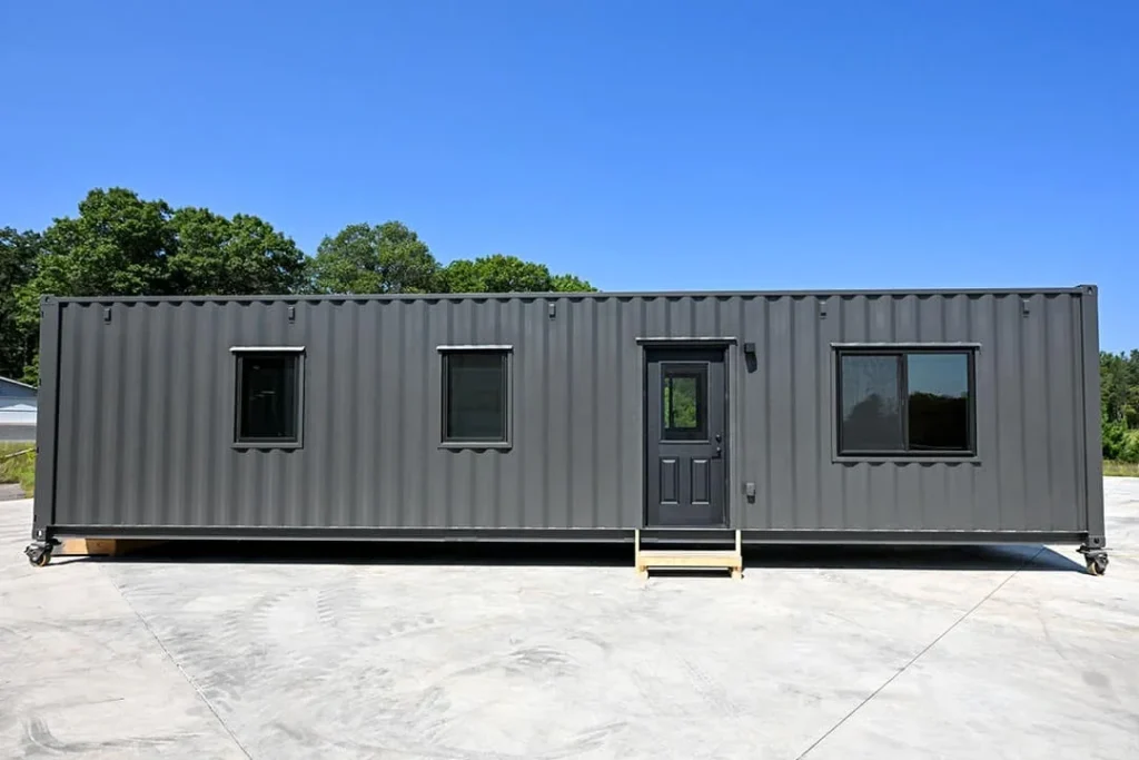 40ft Augustine Luxury Container Home | Modern Prefabricated Shipping Container House with Kitchen, Bathroom & Garage