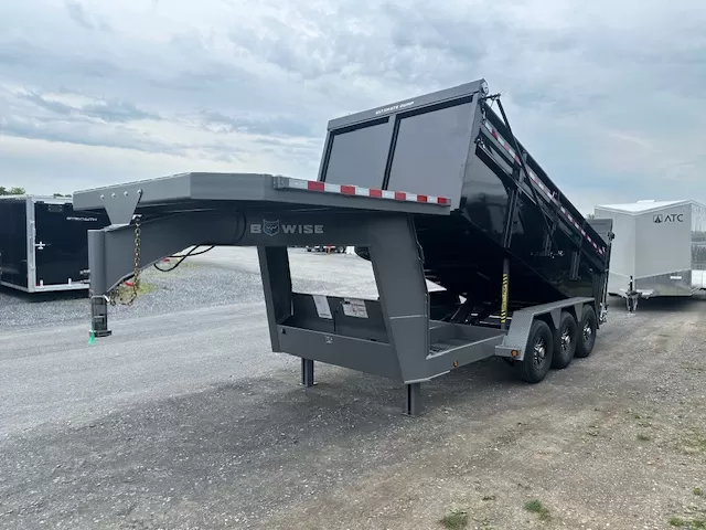 BWise 7 x 16 Gooseneck Tri-Axle Dump Ultimate Dump Trailer - Image 6