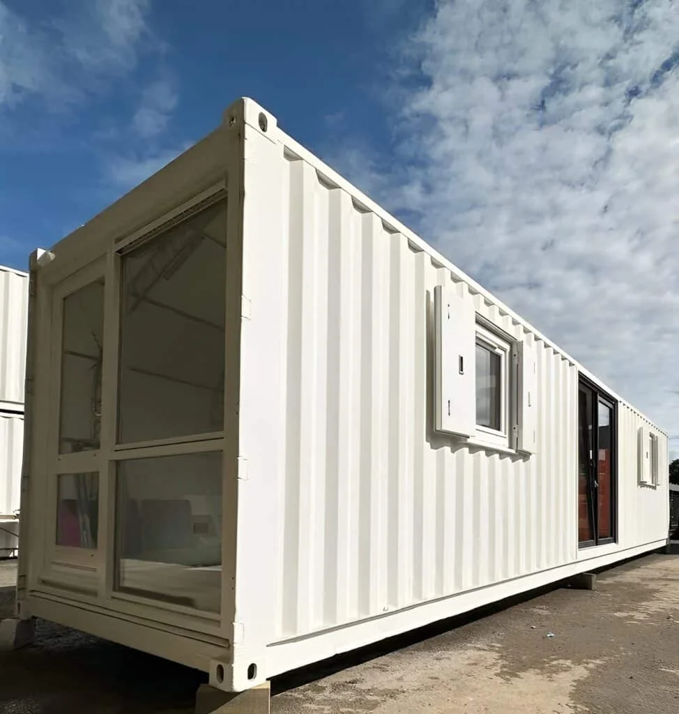Converted 40ft Shipping Container Open Plan Office | Portable High Cube Office Building with Insulation & French Doors - Image 2