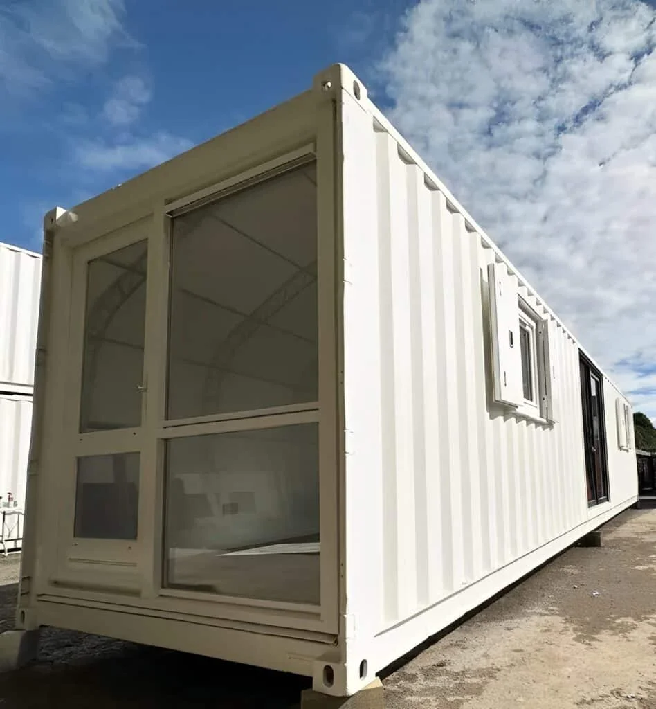 Converted 40ft Shipping Container Open Plan Office | Portable High Cube Office Building with Insulation & French Doors - Image 4