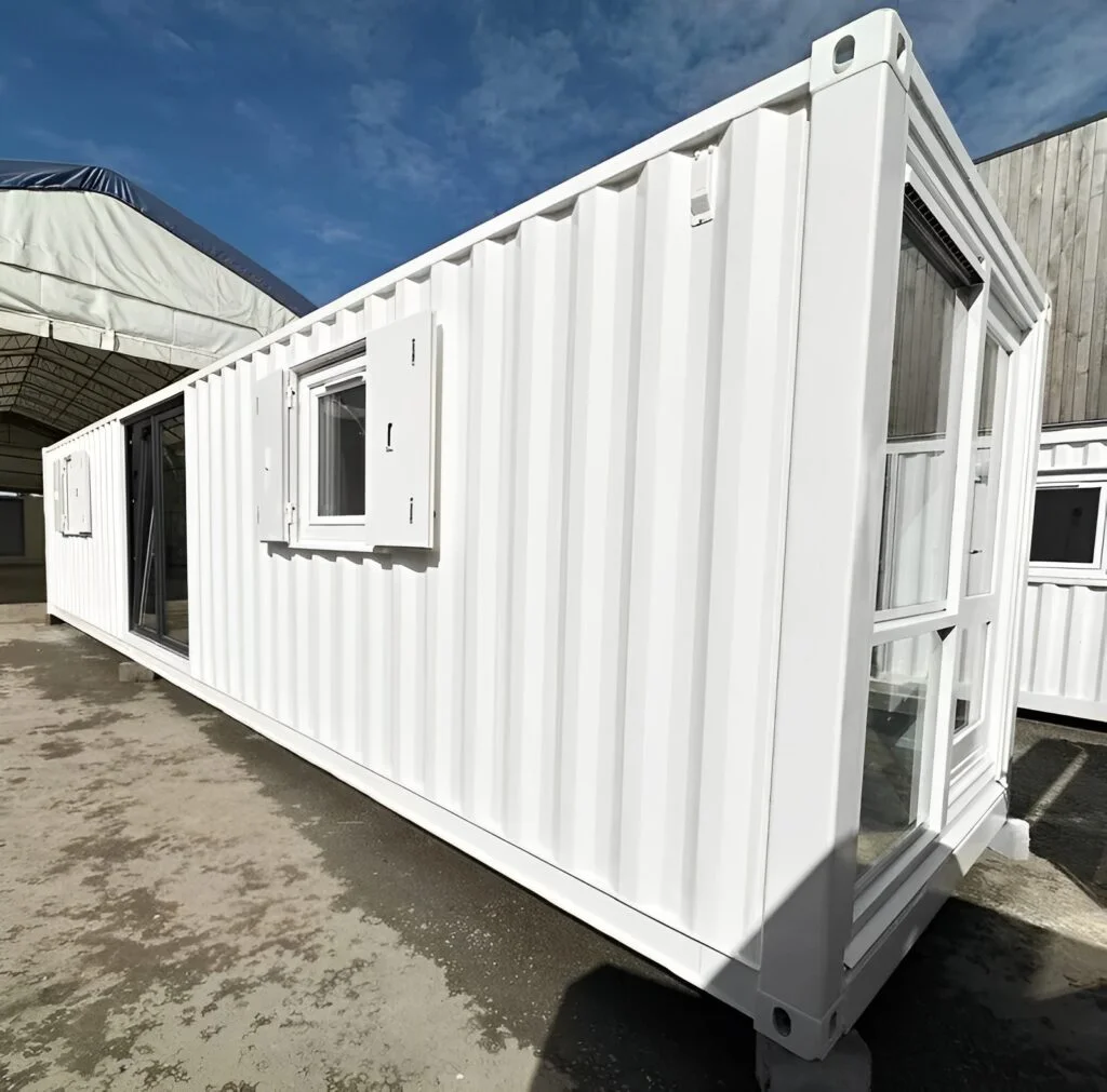 Converted 40ft Shipping Container Open Plan Office | Portable High Cube Office Building with Insulation & French Doors - Image 6