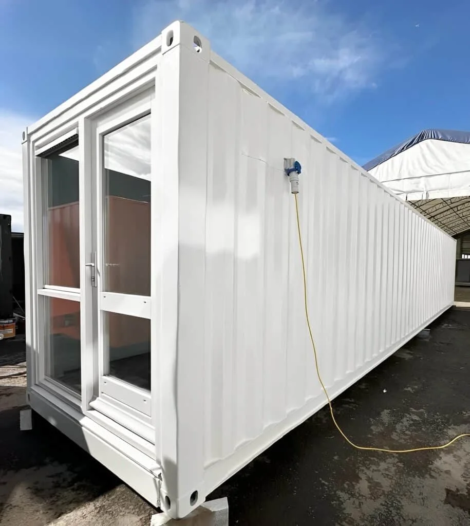 Converted 40ft Shipping Container Open Plan Office | Portable High Cube Office Building with Insulation & French Doors - Image 8