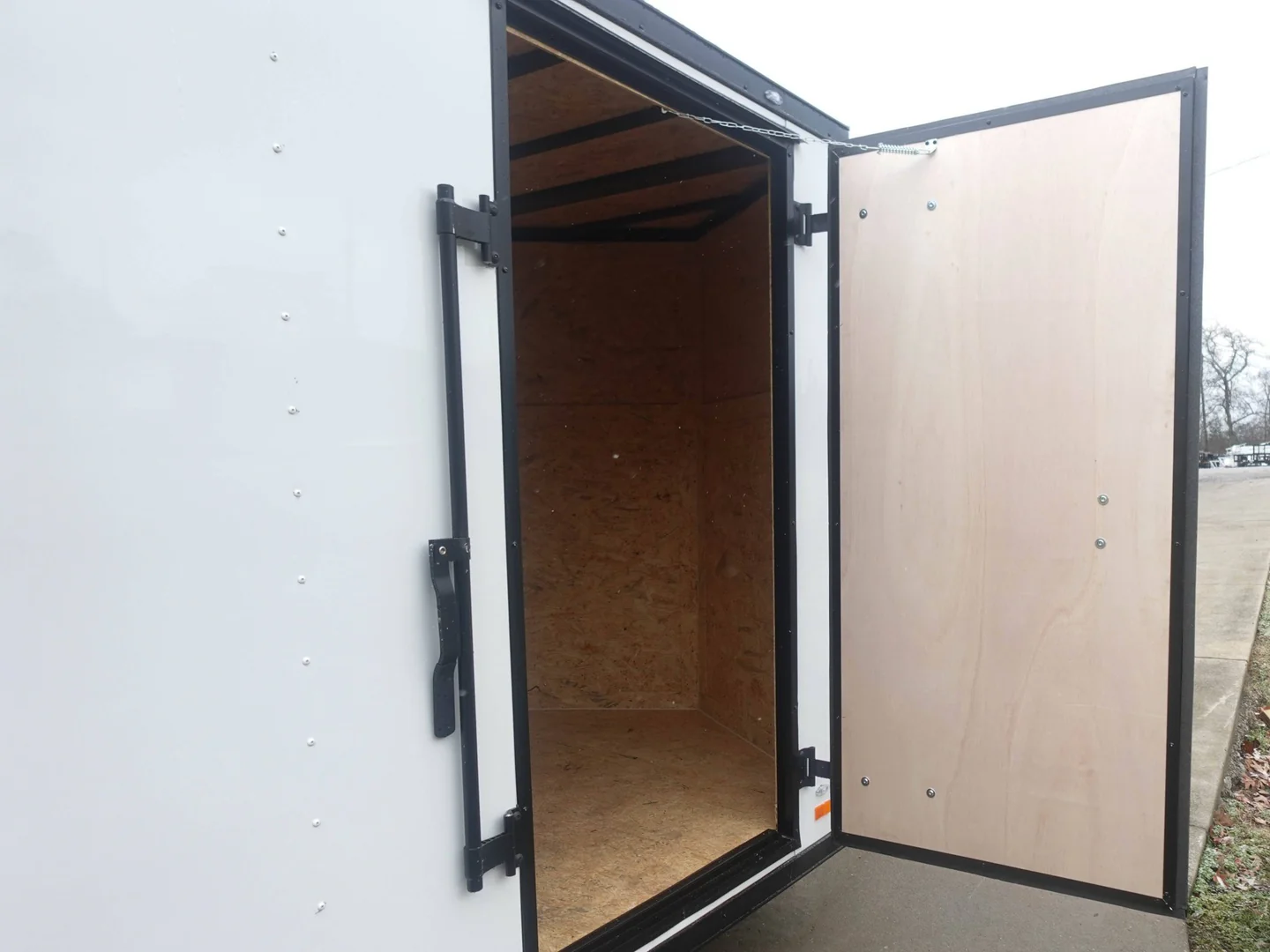 7x12 Enclosed Trailer White V-Nose Blackout Package 3,500lb Axle Storage - Image 8
