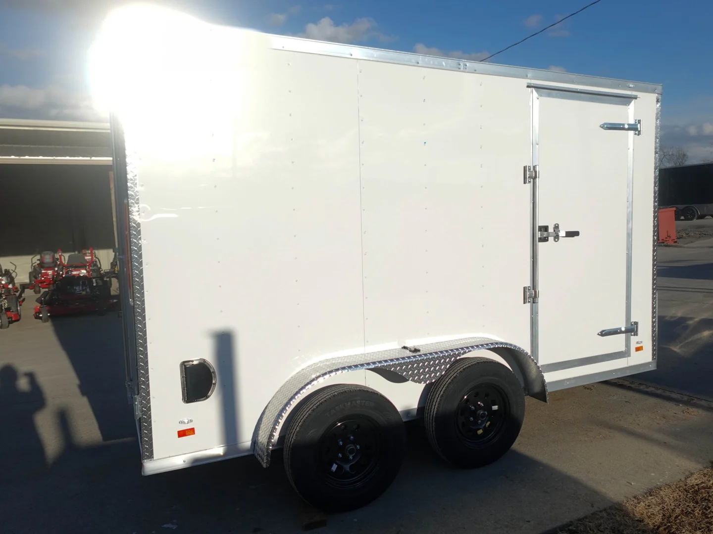 7x12 Tandem White V-Nose Enclosed Trailer - Image 5