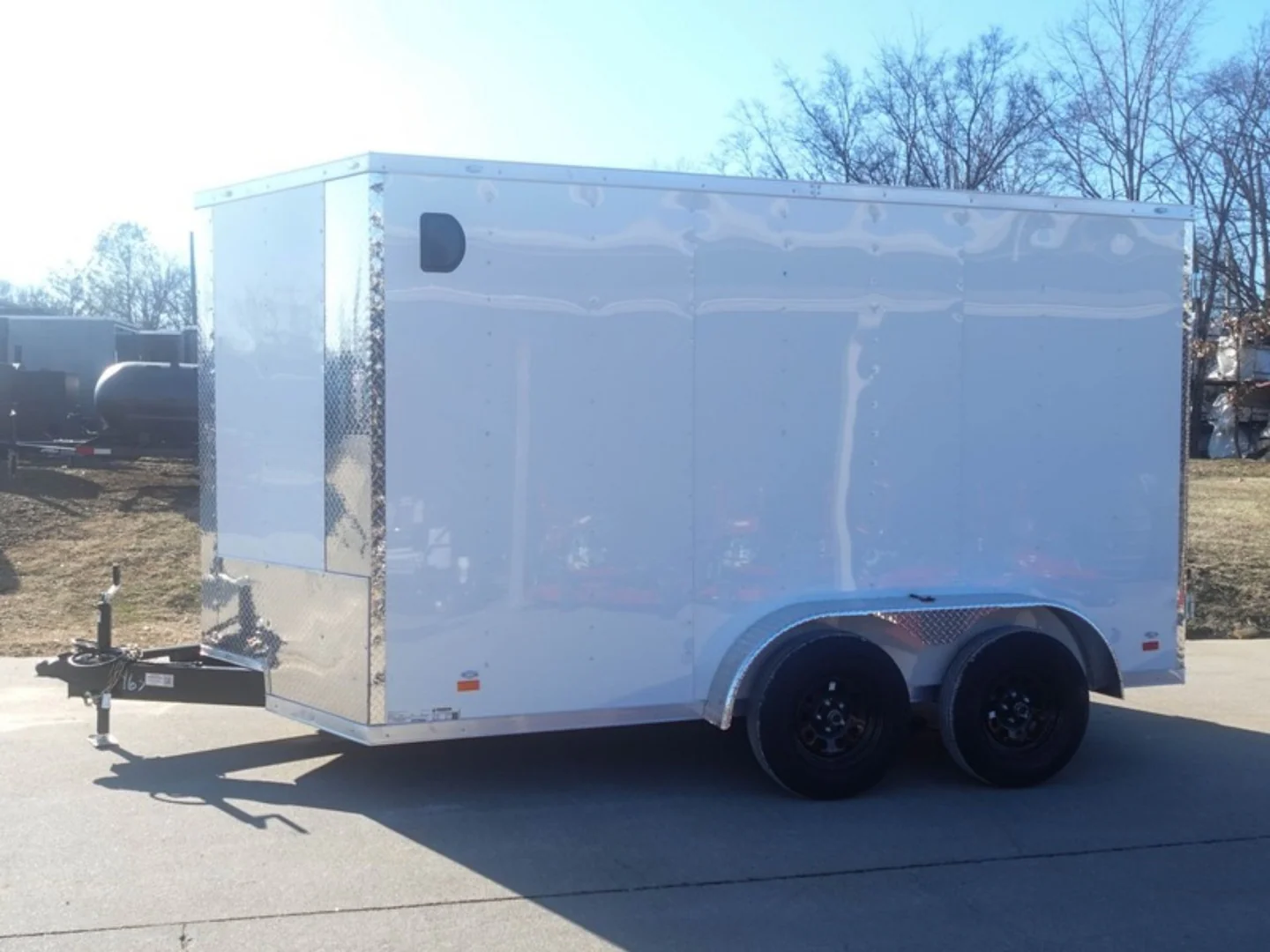 7x12 Tandem White V-Nose Enclosed Trailer - Image 3