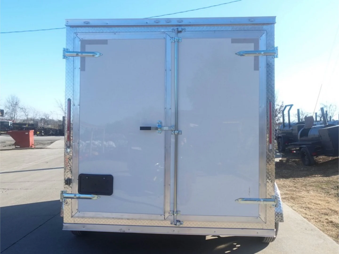 7x12 Tandem White V-Nose Enclosed Trailer - Image 6