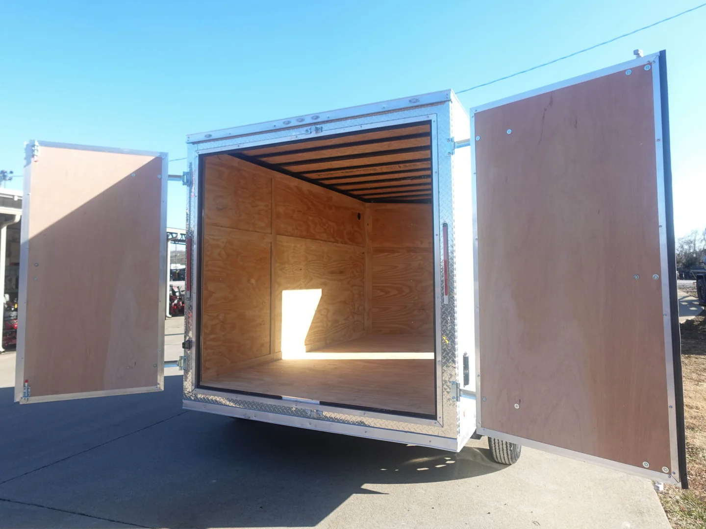7x12 Tandem White V-Nose Enclosed Trailer - Image 9