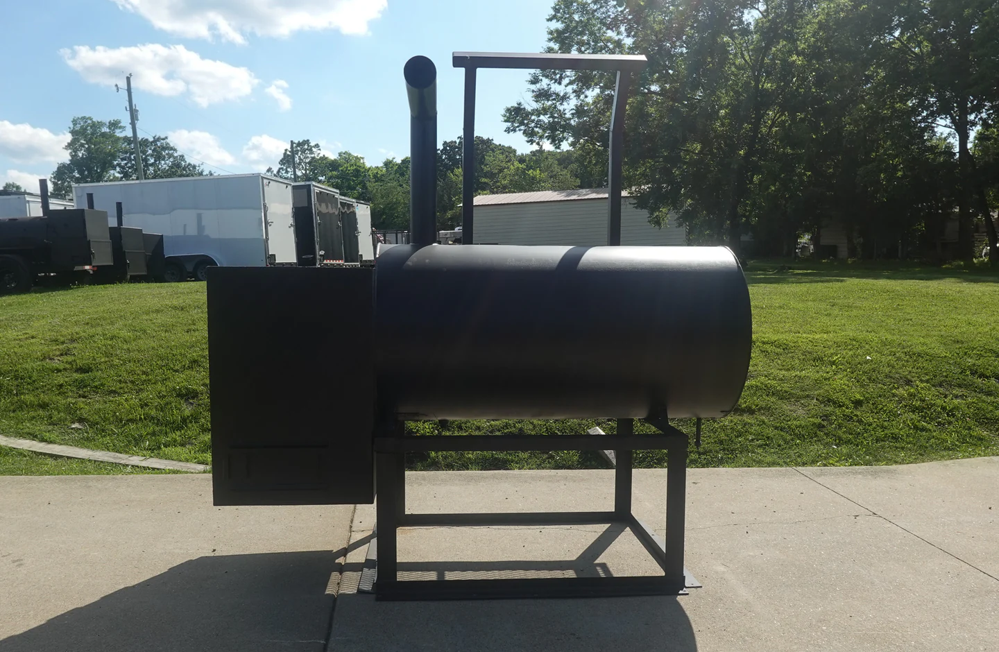 250 Gal Patio Grill Smoker Single Door with Counter Weight - Image 5