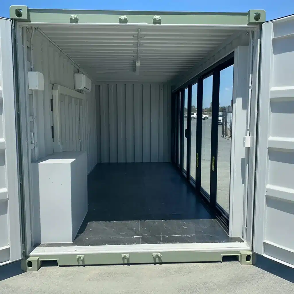 Modified 20ft Container Office with Glass Door & AC | Insulated Portable Workspace, Garden Office & Mobile Studio - Image 3