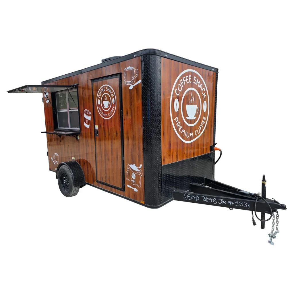 7' X 12' Coffee Theme Concession Food Trailer Fully Loaded Turnkey With Appliances
