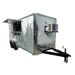 7' X 16' White Concession Trailer Beverage Event Catering