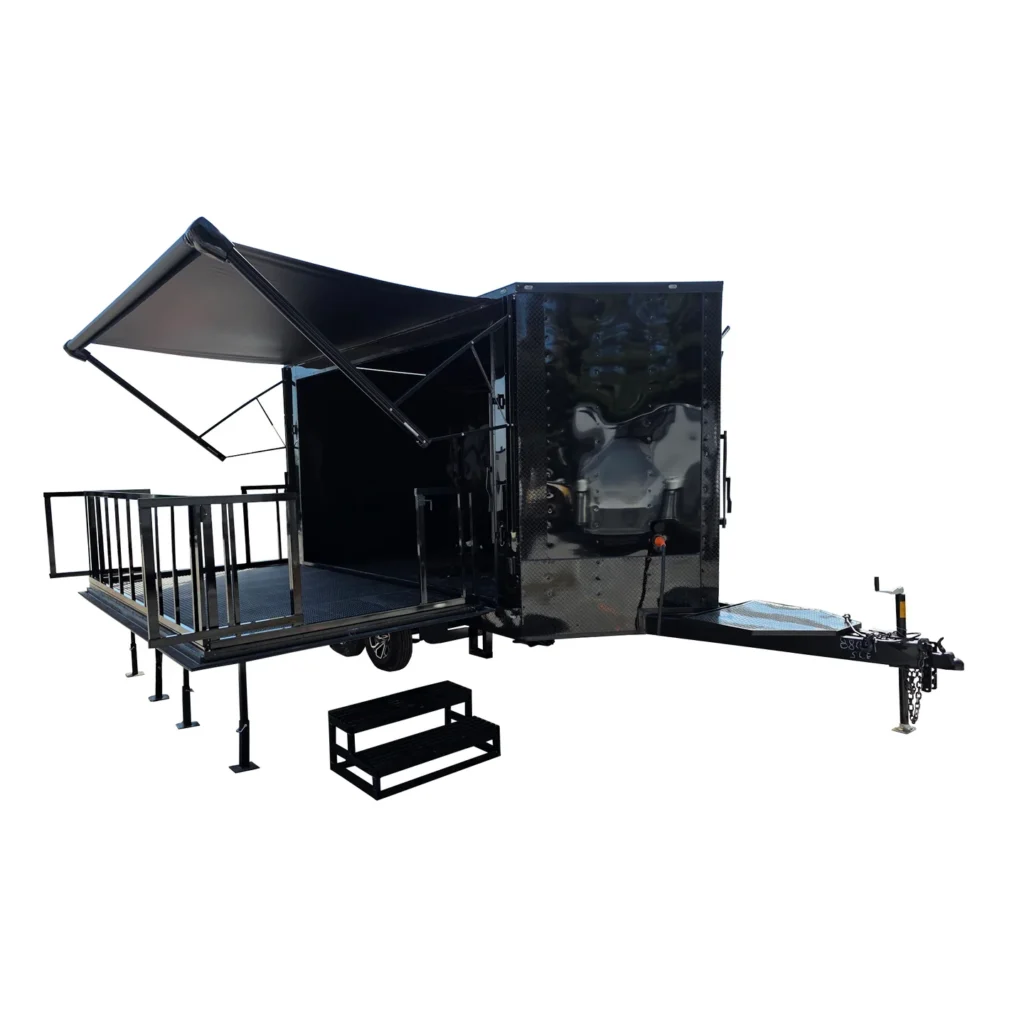8.5' X 14' Black With Blackout Custom Stage Trailer