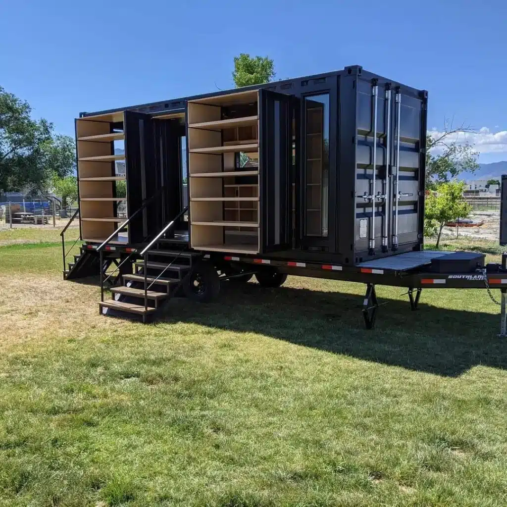 Custom 20ft Shipping Shopping Container on Wheels | Mobile Pop-Up Retail Container, Portable Shop & Food Kiosk - Image 2