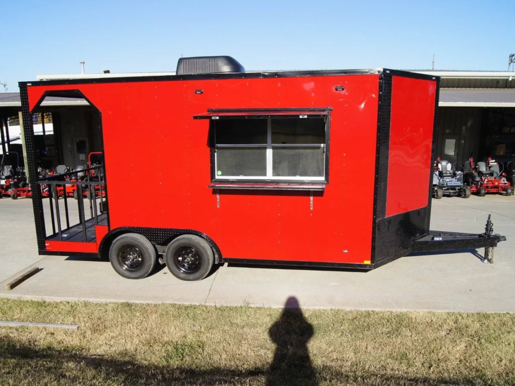 8.5x16 Elite Porch Concession Food Trailer Merchandising with Blackout Pkg