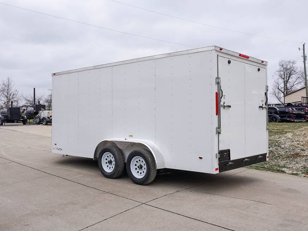 7x16 White V-Nose Enclosed Trailer Lawn Mower Cargo Trailer Storage - Image 9