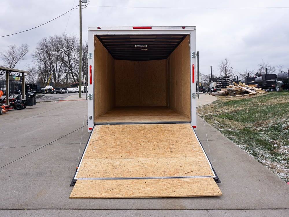 7x16 White V-Nose Enclosed Trailer Lawn Mower Cargo Trailer Storage - Image 16
